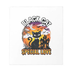 Black Cat Special Love Halloween Haunted House Bat Notepad