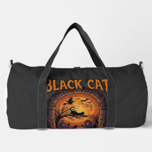 Black Cat Special Love Halloween Moon Witch Pumpki Duffle Bag