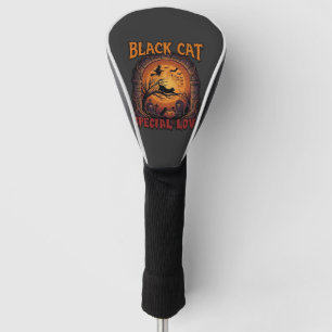Black Cat Special Love Halloween Moon Witch Pumpki Golf Head Cover
