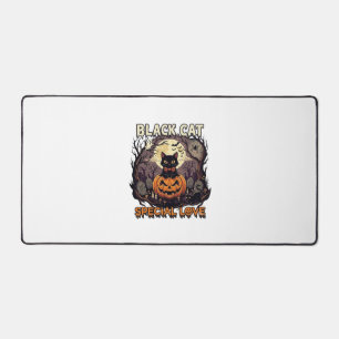 Black Cat Special Love Halloween Pumpkin Full Moon Desk Mat