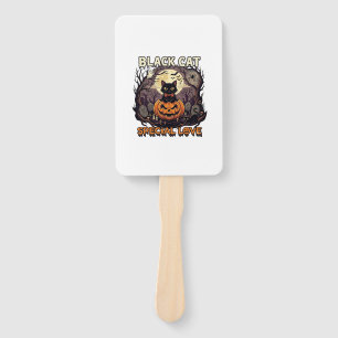 Black Cat Special Love Halloween Pumpkin Full Moon Hand Fan