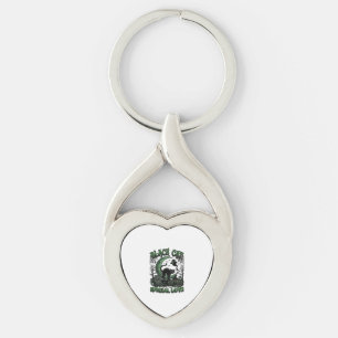Black Cat Special Love Haloween Crescent Moon Ghos Key Ring