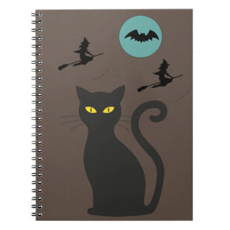 Black cat spiral notebook