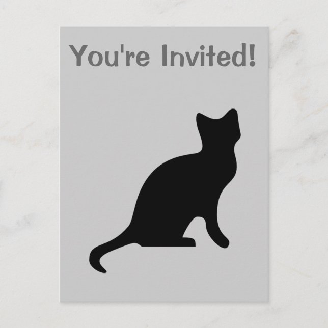 Black Cat - Spooky Scary Invitation Postcard (Front)