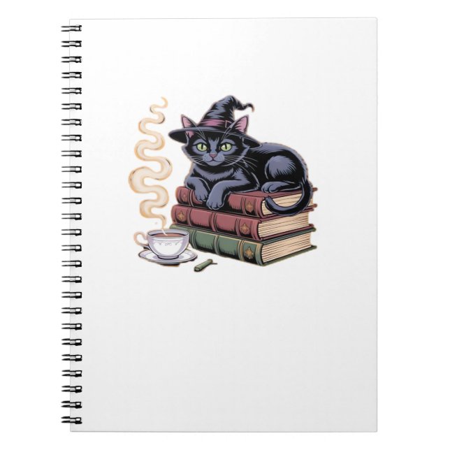 Black Cat Squad Pumpkin Season Classic T-Shirt Notebook (Front)