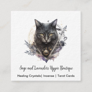 Black Cat Square Business Card