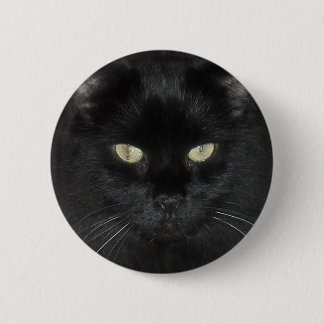 Black Cat Stare 6 Cm Round Badge