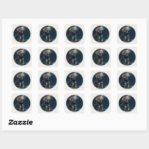 Black Cat Starry Night Stickers
