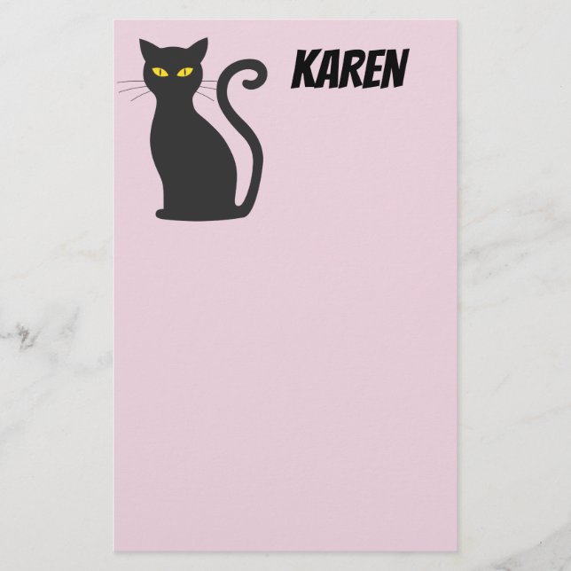 BLACK CAT STATIONERY PERSONALIZED  (Front)