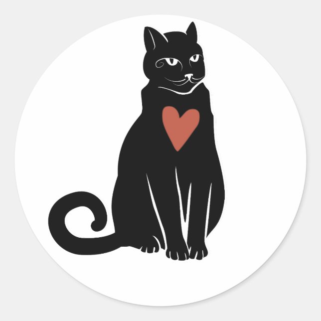 Black cat Sticker (Front)