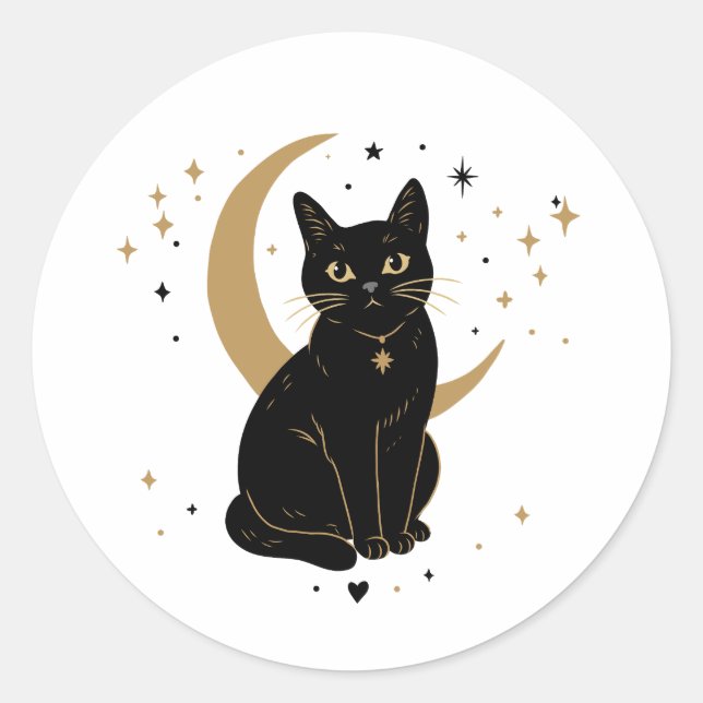 Black cat sticker (Front)
