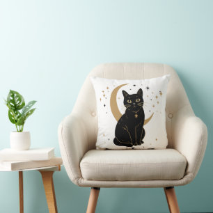 Black cat sticker cushion