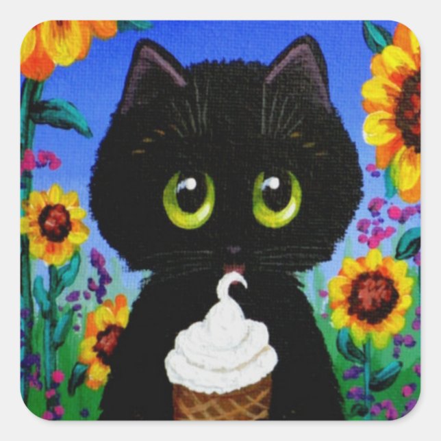 Black Cat Stickers Creationarts (Front)