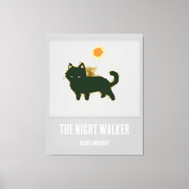 Black cat Stretched Canvas Print (Front)