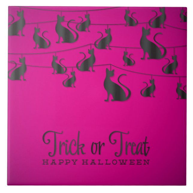 Black cat string tile (Front)