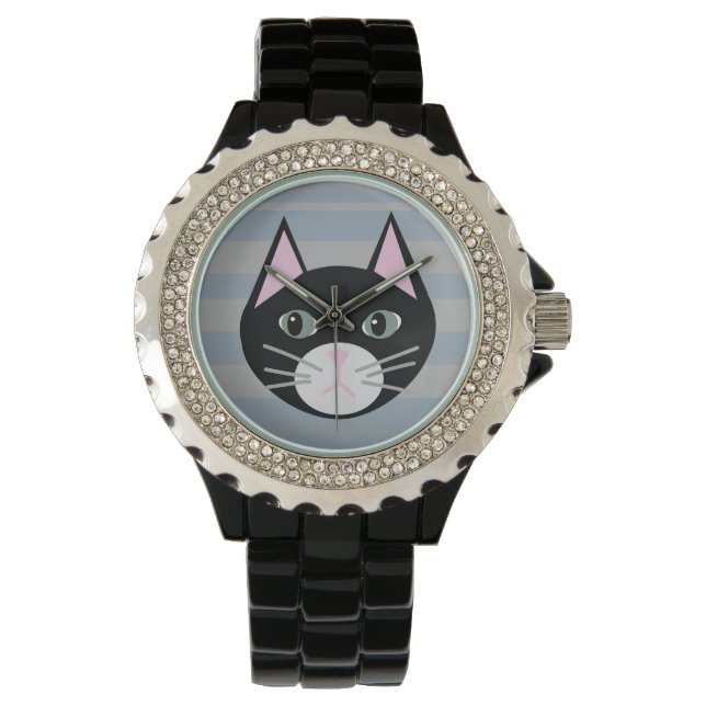 Black Cat, Stripes Watch (Front)
