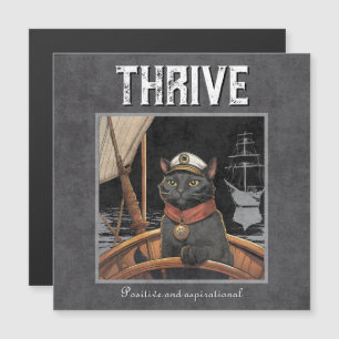 Black Cat Sunset: A Voyage to THRIVE Magnetic Card