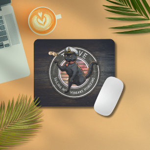 Black Cat Sunset: A Voyage to THRIVE Mouse Mat