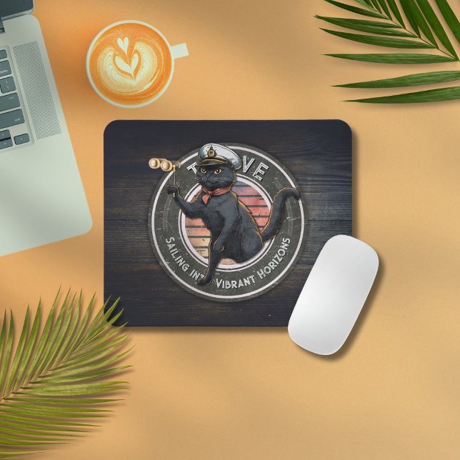 Black Cat Sunset: A Voyage to THRIVE Mouse Mat (Black Cat Sunset: A Voyage to THRIVE Mouse Pad)