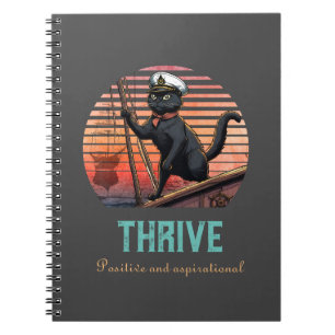 Black Cat Sunset: A Voyage to THRIVE photo Notebook