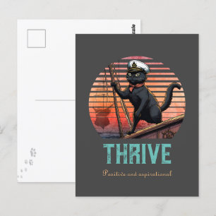 Black Cat Sunset: A Voyage to THRIVE Postcard