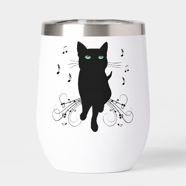 Black Cat Surrounded by Whispering Notes of Music (Back)