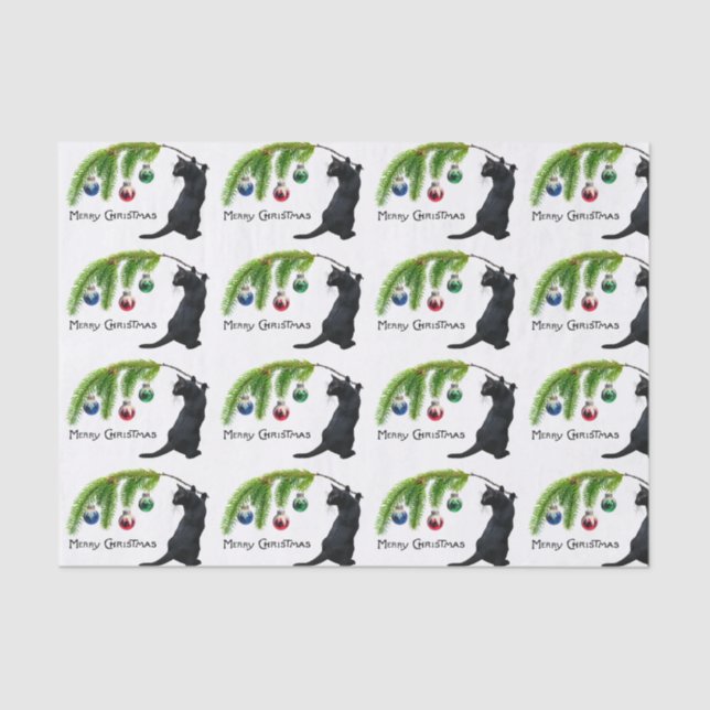 Black Cat Swag Christmas Tissue Paper (Front)