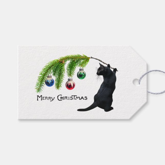 Black Cat Swag Gift Tags (Front (Horizontal))