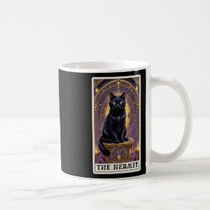 Black Cat Tarot Card The Hermit Halloween Childles Coffee Mug