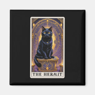 Black Cat Tarot Card The Hermit Halloween Childles Magnet