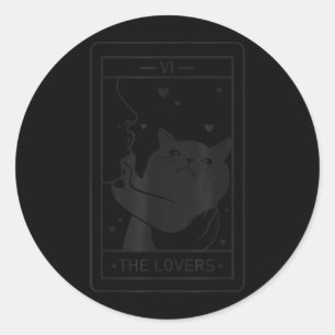 Black Cat Tarot Cute Witchy Cat Lover Men Women Classic Round Sticker