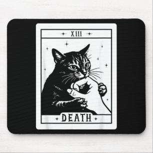Black Cat Tarot Death Halloween Kitten Cat Mum Cat Mouse Mat