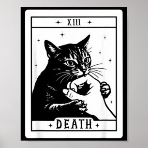 Black Cat Tarot Death Halloween Kitten Cat Mum Cat Poster