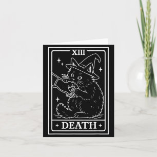 Black Cat Tarot Death Halloween Witchy Cat Lover Card