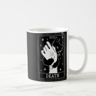 Black Cat Tarot Death Halloween Witchy Cat Lover Coffee Mug