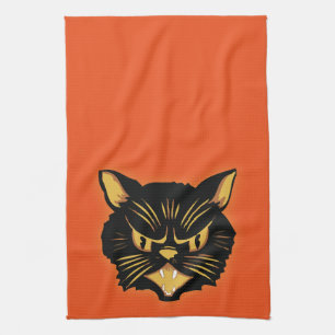 Black Cat Tea Towel