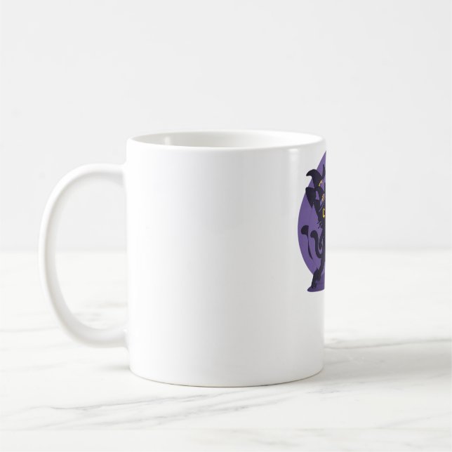 Black Cat Tennis Serve Essential T-Shirt Coffee Mug (Left)