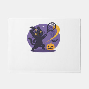 Black Cat Tennis Serve Essential T-Shirt Doormat