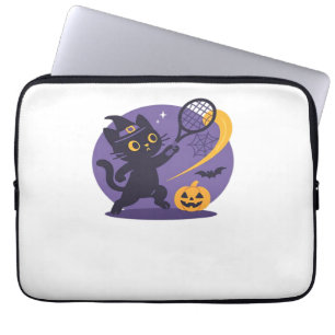 Black Cat Tennis Serve Essential T-Shirt Laptop Sleeve