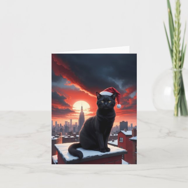 black cat  thank you card (Front)