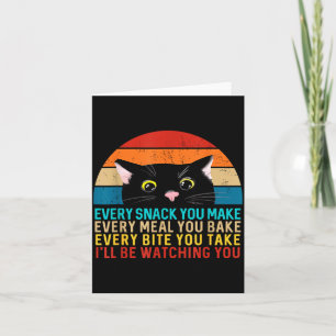 Black Cat Themed Every Snack You Make Retro Peekin Card