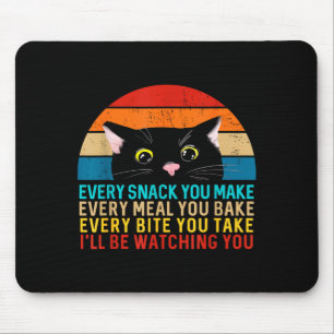 Black Cat Themed Every Snack You Make Retro Peekin Mouse Mat
