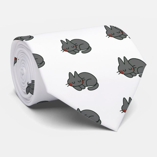 Black cat tie (Rolled)