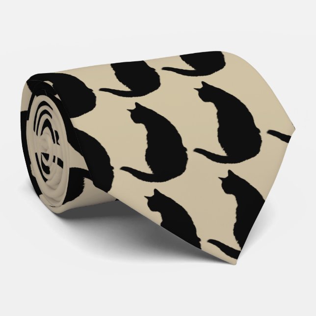 Black Cat Tie (Rolled)