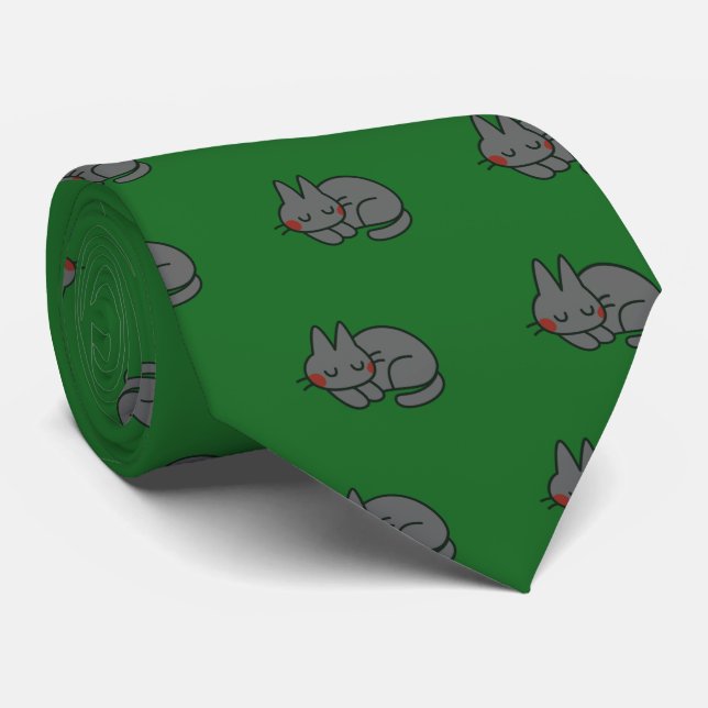 Black cat tie (Rolled)