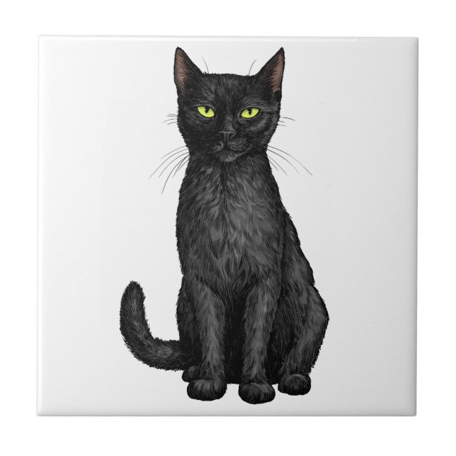 Black cat tile (Front)