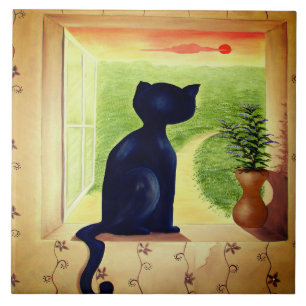 black cat tile