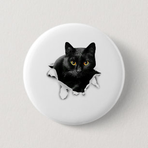Black Cat Torn Cloth Gifts For Cat Lover 6 Cm Round Badge