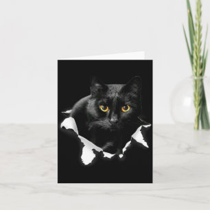 Black Cat Torn Cloth Gifts For Cat Lover Cat Dad Card