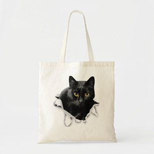 Black Cat Torn Cloth Gifts For Cat Lover, Cat Dad, Tote Bag